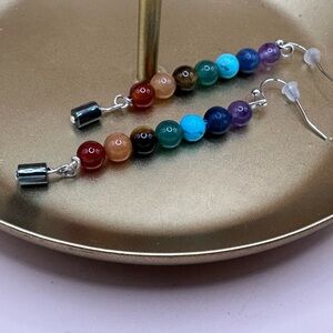 Chakra with hematite Drop Earrings (nickel free)